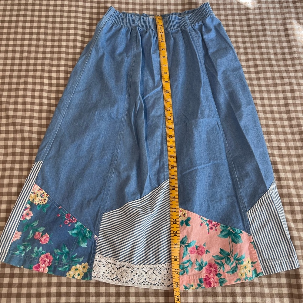 Vintage patchwork denim skirt size S (petite)